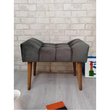 Maison Luré Puf, Arkın Puf Antrasit Gri, Ahşap Ayaklı,spor Puf, Modern Tasarım Puf & Bench