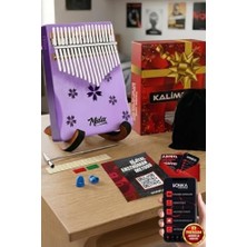 Marmara Avm KLX-870-PAK Mor Renk Yüksek Kaliteli Ahşap Kalimba 17 Tuşlu Full Set