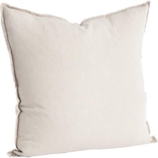 Graciella COLLECTION%100 Keten Kuş Tüyü Dolgulu Püsküllü Yastık, 1 Adet (1'li Paket) Doğal
