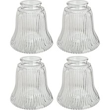 Marmara Avm 23080-4A Geçişli Şeffaf Fitilli Tavan Vantilatörü Yedek Cam Gölge, 6,5 cm Takıcı, 10,6 cm Çap x 10,16 cm Yükseklik, 4 Paket
