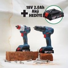 Bosch Gdx 18V-285 Gsb 185-LI 18V 2 Ah. Dual Battery Fastening And Nut Driving Kit