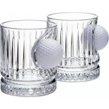 Gerçek Golf Toplu 2’li Lüks Kristal Viski Bardak Seti 355 cc