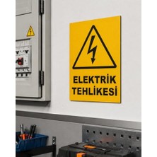 Marmara Avm Elektrik Tehlikesi Iş Güvenliği Uyarı Levhası, Beyaz, 15 x 20, KARBONNM2046