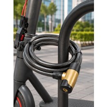 Astraltech 200 cm Uzun Çelik Kablo Kilidi Dayanıklı Anahtarlı Motor ve Bisiklet Kilidi