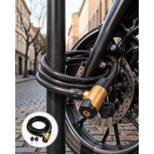 Astraltech Motosiklet, Bisiklet ve Elektrikli Scooter Için Ağır Hizmet Tipi Çelik Halat Kilidi