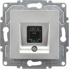 Marmara Avm Eqona Gümüş Tekli Data Prizi (RJ45 Cat6 Mekanizma)