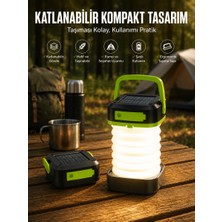 Lexroo Katlanabilir Kamp Lambası Solar Fener Görünümlü 3 Kademeli Şarjlı