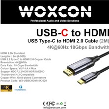 Lexroo Usb-C To HDMI Cable, USB 3.2 Type C, Hdmı2.0b Standart, 4K 60Hz, 18GBPS, Hdr, HDR10, 3D