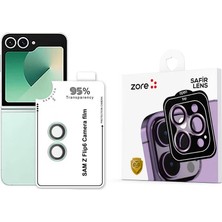 Lexroo Galaxy Z Flip 6 Cl-11 Safir Parmak Izi Bırakmayan Anti-Reflective Kamera Lens - Yeşil