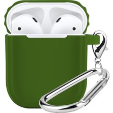 Lexroo Airpods 1/2 Uyumlu Rubber Silicone Case Kancalı Yumuşak Silikon Kılıf Airpods 1 ve 2 Uyumlu