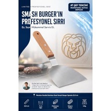 Marmara Avm Ahşap Saplı Paslanmaz Çelik Smash Burger Köfte Spatulası 23.5 cm 722376