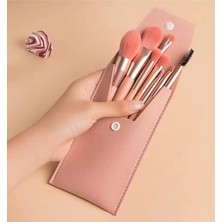 Lexroo 8'li Profesyonel Makyaj Fırça Seti, Rose Gold, Seyahat Çantalı, Göz ve Yüz Makyajı Için