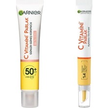Marmara Avm C Vitamini Parlak Günlük Uv Korumalı Güneş Yüz Kremi SPF50 Işıltılı Doku 40 ml ve C Vitamini Parlak Aydınlatıcı Göz Kremi Cilt Bakım Seti