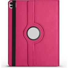 Lexroo Aple ile Uyumlu iPad Pro 13 2024 Dönebilen Standlı Kılıf Pembe Koyu