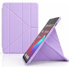 Lexroo Galaxy Tab A11 Plus ile Uyumlu Kılıf Kalem Koyma Bölmeli Stand Olan Uyku Modlu Suni Deri