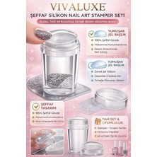 Lexroo Şeffaf Silikon Nail Art Stamper Seti, Jelly Nail Stamp, Scraper Kit