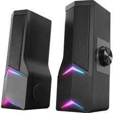 Lexroo Elegant X10 2.0 Bluetooth'lu Rms 3W*2 Rgb Işıklı Multimedia USB 5V 45DB Gaming Oyuncu Speaker