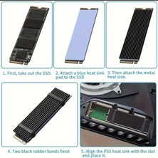 Lexroo 1 Adet M.2 Nvme SSD Soğutucu - 2280 SSD Için 1 Termal Ped ve 3 Beyaz Bantlı