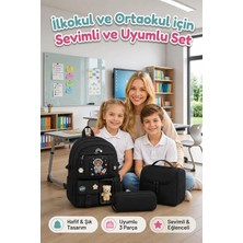 Lexroo Kore Model 3’lü Set Ilkokul-Ortaokul Çantası Kız, Çocuk Sırt Çantası Okul Çantası