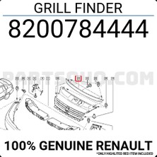 BSG Renault Clio Thalia 2009- Ön Panjur Nıkelaj Çıtası  (Oem NO:8200784444)