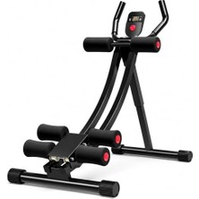 Marmara Avm LCD Ekranlı Katlanabilir Mekik Fitness Aleti, Ayarlanabilir Dirençli Çelik Gövdeli Sessiz Alman Tasarım Karın Bel Kol Kalça Bacak Çalıştıran 120 kg Kapasiteli Profesyonel Ab Trainer Ev Spor Aleti
