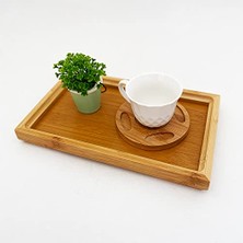 Marmara Avm 25 Cm*15 Cm*2.6 cm Bambu Dikdörtgen Servis Tepsisi