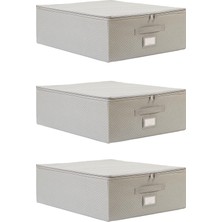 Lexroo 3'lü Orta Boy Gri Balıksırtı Destekli Hurç Set 45 x 55 x 18 cm