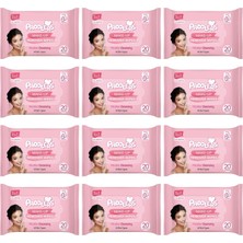 Lexroo 3’ü 1 Arada Makyaj Temizleme Mendili Yüz, Göz & Dudak Için, 240 Yaprak (12 Paket x 20’li)