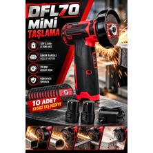 Lexroo DFL70 Şarjlı Mini Taşlama Makinesi 12V Li-Ion Çift Akü 76 mm Kesici Disk ve 10 Adet Taş