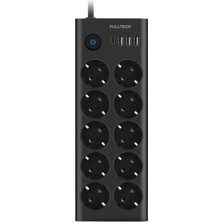 Hace Bazaar Fulltech FTR14 Type-C Girişli Akım Korumalı 10’lu Priz, 3 USB -Hcb
