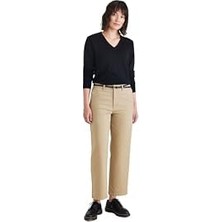 Marmara Avm Kadın High Waist Weekend Chino Straight Fit Pantolon, Bej, 28W