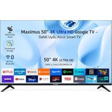 Marmara Avm Maximus Uha 50 M9P 4K Ultra Hd 50" 127 Ekran Uydu Alıcılı Google Smart LED Tv