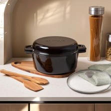 Marmara Avm Duo Cast Iron Tencere/çift Kulplu Tava Kahverengi 20 cm
