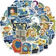 Marmara Avm 50'li Van Gogh Stickers, Sticker Seti Laptop Notebook Tablet Sticker Seti, 68746854684684