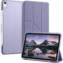 Marmara Avm [kalem Bölmeli] iPad 11. ve 10. Nesil Tablet Kılıfı, Indigo, A16 Çipli Apple Tablet Kabı, 4 Kademeli Katlanır Stand, Petek Dokulu Şeffaf Silikon Arka, Kalem Yuvalı Kapak