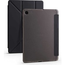 Marmara Avm Galaxy ile Uyumlu Tab S6 Lite P610 Tri Folding Kalem Bölmeli Standlı Kılıf, Siyah