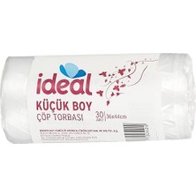 Marmara Avm Ideal Küçük Boy Çöp Poşeti 30'lu 36X44 Cm, Ekonomik Küçük Boy Çöp Torbası, Sızdırmaz ve Yırtılmaz, Geri Dönüştürülebilir Atık Torbası, Doğa Dostu, Sürdürülebilir, Güçlü ve Dayanıklı Çöp Poşeti
