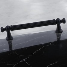 Marmara Avm Mat Siyah Metal Mobilya Mutfak Dolabı ve Çekmece Kulpu 128 mm - 12.8 cm
