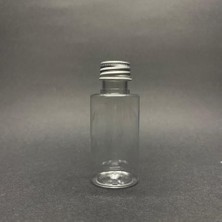 Marmara Avm 30 cc Kısa Silindir Pet Şişe, Gümüş Metal Kapaklı, 30 ml x 10 Adet