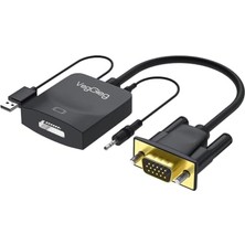 Marmara Avm VGA To HDMI Full Hd 1080P 60Hz Aux Ses Destekli USB Beslemeli Çevirici Dönüştürücü Adaptör