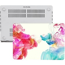 Marmara Avm MacBook Air 13 Inç A2337 M1 A2179 A1932 Uyumlu Mat Sert Kapak, Uv Baskılı Modern Desenli Pembe Kılıf
