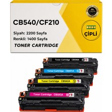 Toner Merkezi Hp 125A-CB540A-CB541A-CB542A- CB543A Hp Color Laserjet CP1215 1 Set Muadil Toner 2200 Sayfa Renkli
