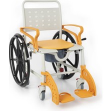 Medikaltec Banyo Tuvalet Sandalyesi Turuncu | 6 Tekerlekli, Paslanmaz Gövde, Lazımlıklı DM-8088B