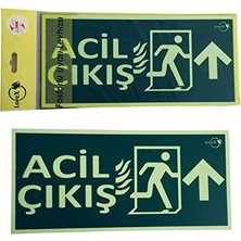 Marmara Avm Lr-Fu Acil-Çıkış Yazılı Yukarı Ok Yön Gösteren Fosforlu Yön Levhası (1)