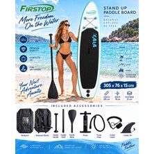 Firstop HMI94 305X76X15 cm Şişme Sup Board  Stand Up Paddle Board – Pompa Kürek Seti – 200 kg Taşıma Kapasiteli