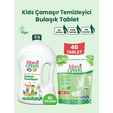 2'li Set Mom's Green Çocuk Organik Çamaşır Temizleyici 1500 ml (40 Yıkama) ve Bulaşık Tableti 40 Tablet