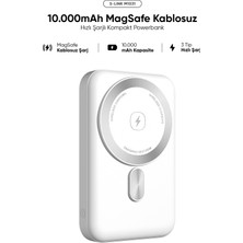 S-Link M1031 10000MAH Magsafe 15W HSC22.5W+PD20W+QC3.0 Beyaz Taşınabilir Şarj Cihazı Powerbank