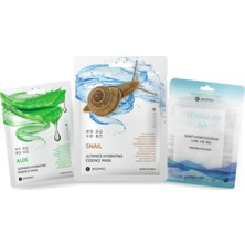 Jkosmec Aloe-Snail-Solution Hyaluron Avantaj Paketi Kağıt Yüz Maskesi Tüm Cilt Tipleri İçin