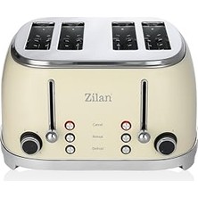 Marmara Avm ZLN1214 60's Retro Ekmek Kızartma Makinesi -Krem- 4 Dilim Kapasite; 6 Kademeli Ayar, Donmuş Ekmek Çözme & Yeniden Isıtma Özelliği, 1500W