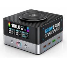 Marmara Avm WLX-R8A 680W Gan Pd 3.1 Hızlı Şarj Istasyonu 8 Port Usb-C Laptop MacBook Telefon Tablet Kablosuz Şarj Cihazı